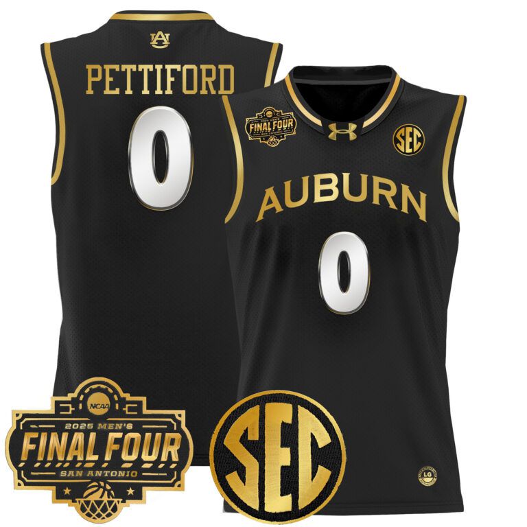 Men Auburn Tigers black Custom 2025 Final Four Patch Lightweight  NCAA Jerseys